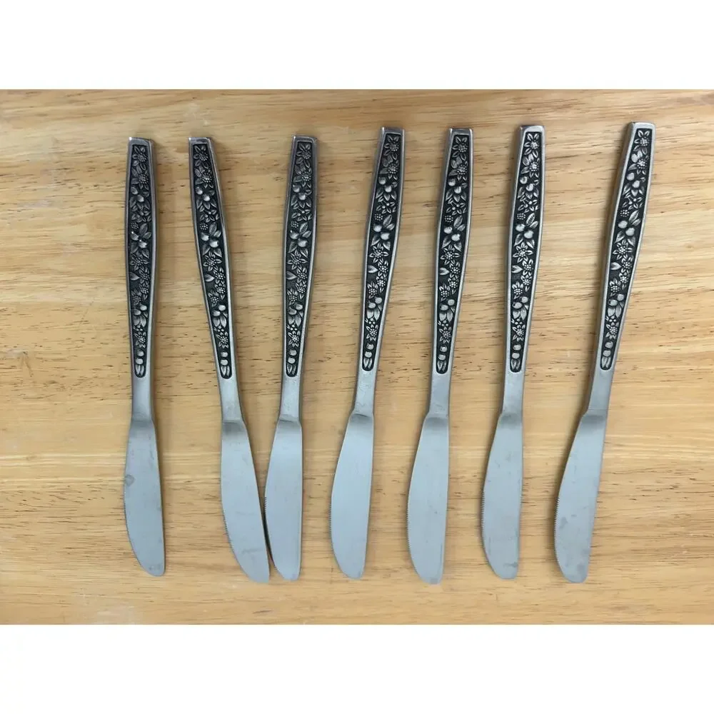 Vintage Pageant Harvest Stainless Steel Flatware Japan - 7 Knives